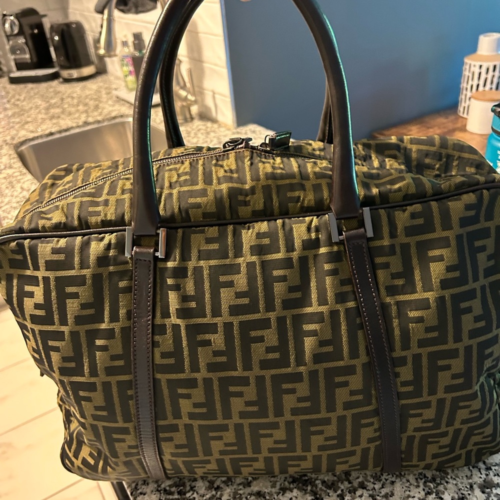 FENDI ZUCA LARGE BOSTON canvas bag